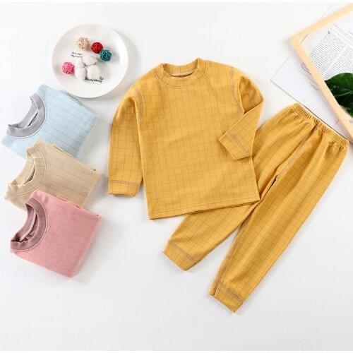 Kids Pajama Sets Cotton Long Sleeve Clothing Set Spring Winter Child Pyjamas Set Baby Girls Boys Sleep Wear