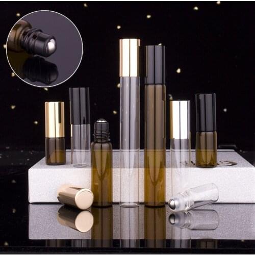 2/3ml Amber /Clear Roller Ball Bottles Essential oil ball bottle Perfume Roller Ball Refillable Liquid Container