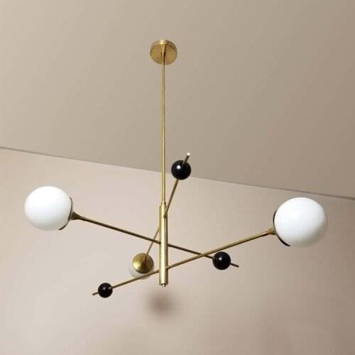 Medieval style customizable pearl black magic bean chandelier dining room living room senior model bedroom bedroom chandelier