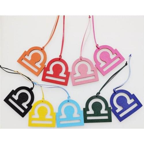Classic Constellation Chains Real Leather Libra For Couple/Lover Gift Charm Bag Pendant Accessories Car Key ring Keychains 2020