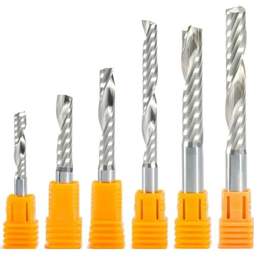2Pcs Tungsten Carbide End Mills Straight Shank Milling Cutter One Flute CNC Bits for Wood Acrylic Cutting End Mill Cutter Bits