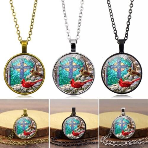 Cardinal Bird Retro Necklace for Love Memory Jewelry Pendant Lightweight Design Family Loss Gift H9