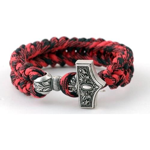 Survival paracord bracelet Mjolnir Thors hammer Viking Bracelet Scandinavian Nordic Mjolnir Viking Jewelry 550 Cord