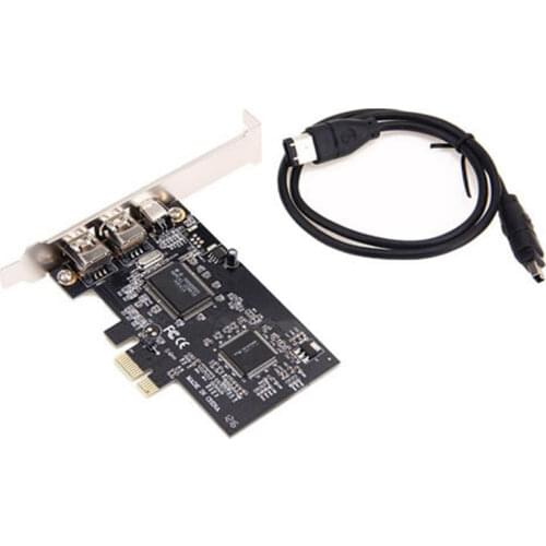 PCI-E Express FireWire 1394a IEEE1394 Card w/Low Profile Bracket US Stock
