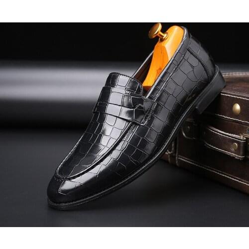Plus Size 48 Men PU Leather Loafers Low Heel Slip On Dress Shoes Spring Summer Vintage Classic Male Casual Zapatos De Hombre