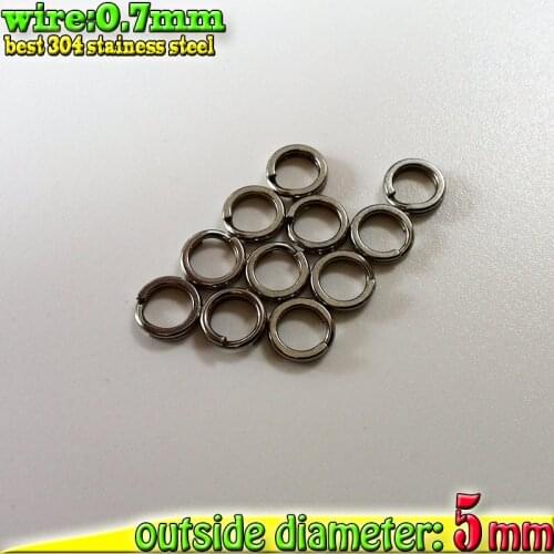 Free shipping fishing split rings 0.7mm*OD5mm 500pcs the good quality 304 stainless steel Strengthen the hardness