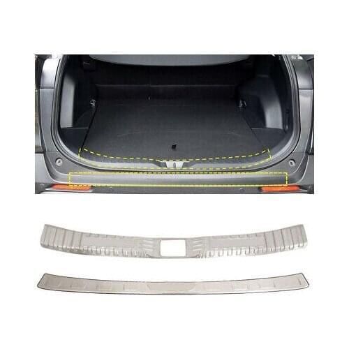 Silver Outer + Inner Rear Bumper Protector Sill Trim 2pcs For Toyota RAV4 19-20