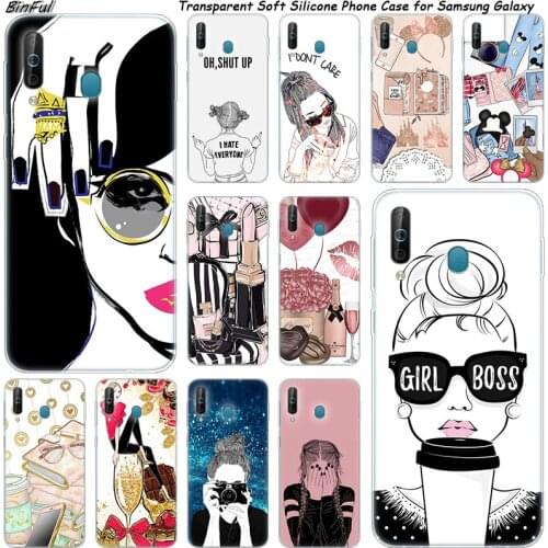 Hot super Girl Boss Silicone Phone Case For Samsung Galaxy A80 A70 A60 A50 A40 A40S A30 A20E A2CORE M40 Note 10 Plus 9 8 5 Cover