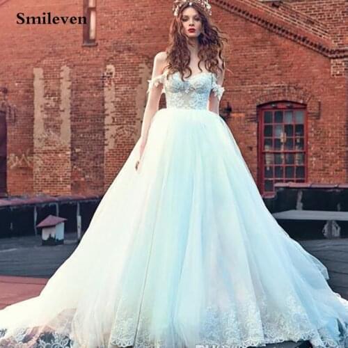 Smileven Off The Shoulder Princess Wedding Dress Ball Gowns Sweetheart Vestido De Novia Lace Corset Wedding Bridal Gowns