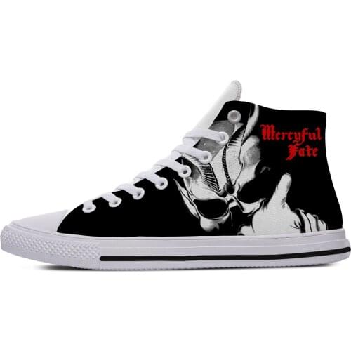 Heavy Metal Band Mercyful Fate Come To The Sabbath Custom Made Big Logo Pattern Light Breathable Canvas Casual Mens Shoes Men