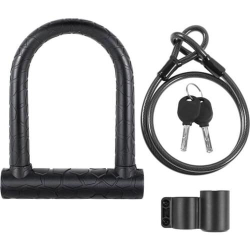 Bike U Lock Anti-theft MTB Road Bike Bicycle Lock Cycling Accessories Heavy Duty Steel Security Bike Cable U-Locks Set