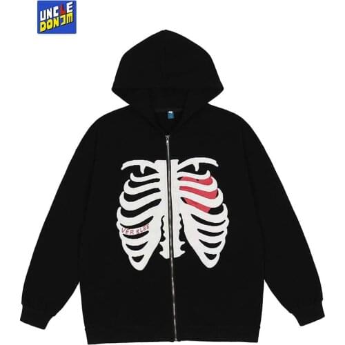 UNCLEDONJM Skeleton hoodies fashion hoodie men harajuku hoodie zip up hoodie vintage hoodie men Street wear HIP HOP Hoodies 7177