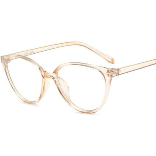 Vintage Cat Eye Anti Blue Light Glasses Frame Lens Myopia Optical Mirror Simple Metal Women Men Transparent Eyewear Frames