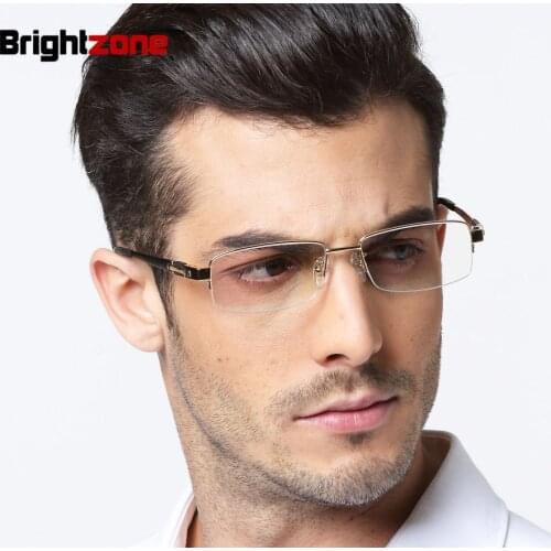 High-end Business Affairs Ultra-Light 100% Pure Titanium Male Big Size Face Half Rim Myopia Prescription Men Glasses Frame