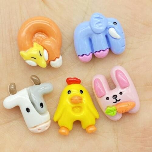 10/20Pcs Resin Mixed Mini Cute Cartoon Letter Animal Flatback Cabochon Scrapbook Kawaii DIY Embellishments Accessories G20