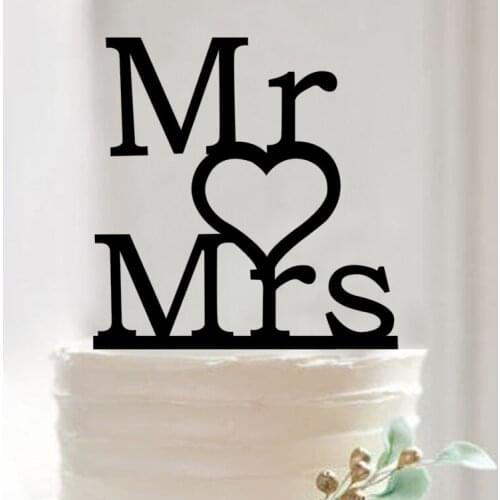 100pcs/lot Creative MR&MRS design wedding cake inserted card Wedding Cake Topper Party Cake Decorations