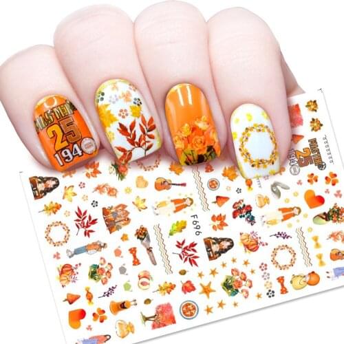 3D Nail Sticker Sweet Lover Guitar Slider Nails Art Decoration Wraps Decals Cute Design Adhesive Manicure Tips Stickers Pegatina