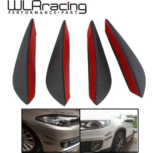 4pcs Carbon fiber Color Fit Front Bumper Lip Splitter Fins Body Spoiler Canards Valence Chin WLR-SFB01-4