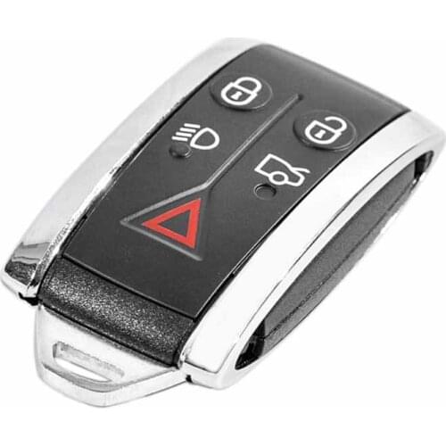 5 Buttons Car Remote Smart Keyless Fob Case Shell w/ Uncut Key Blade For Jaguar XF XK XKR 2007 2008 2009 2010 2012 X-Type S-Type