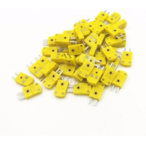 50 Pcs K Type Male Mini Connectors Plug Thermocouple Temperature Male K Type Sensors New