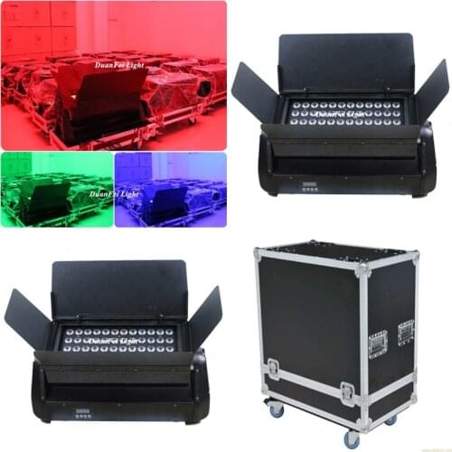 8pcs+Flycase) Outdoor barn door led flood wash wall city color light rgbw 48x10w 4in1 waterproof lyre washer led rgbw