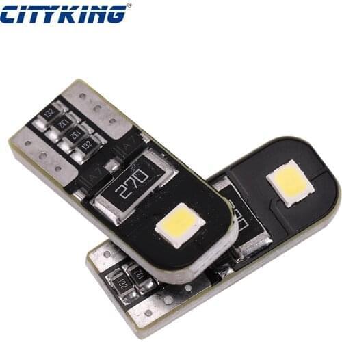 Car W5W LED Bulb T10 LED License Plat Light Canbus 12V 6000K Auto Trunk Door Lamps 2835 2SMD White For Lada Vesta Granta