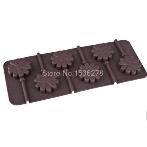 Free Shipping 1PCS Food Grade Silicone Material Flowers Shape For Chocolate Lollipop Mold Cake Tools Cookie Jelly Ice Mold A935