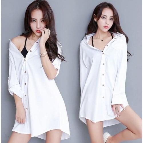 Blouse Women Spring Autumn White Shirt Skirt Womens Chiffon Long Sleeve Sexy Shirt Blusas Mujer De Moda