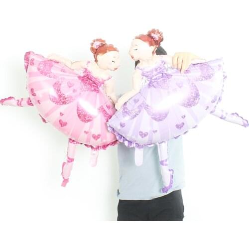 Large Size 88x75cm Party Balloons Cartoon Character Ballet Dancing Girl Foil Balloons for princess birthday party decoration