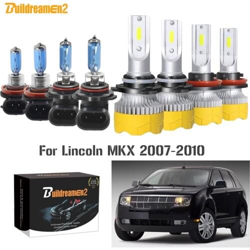 Buildreamen2 4 Pieces Car Headlight High Low Beam LED Halogen Headlamp Bulb 9005 H11 12V For Lincoln MKX 2007 2008 2009 2010