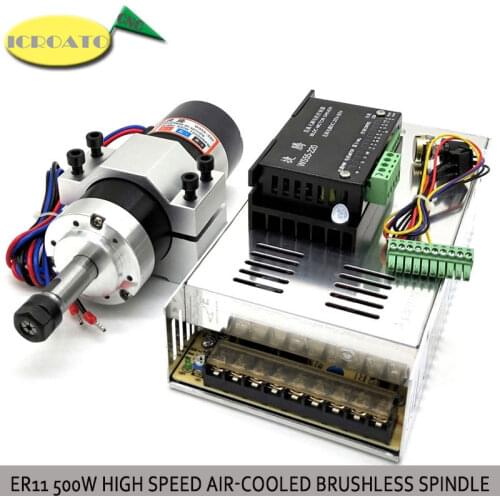 ER11/ER16 Collet 52mm PCB 500W /300W Air-cooled Brushless Spindle Motor Engraving Machine 48V 12000R Power Supply Driver +Clamp