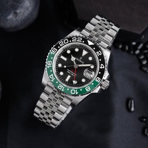 Cronos Punk Water Ghost Diving Automatic Mechanical Mens Watch Calendar Luminous Sapphire Men Watch Business Sport Reloj Hombre