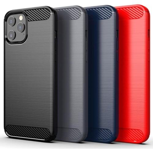 For Apple iPhone 12 Case For iPhone 12 Mini Luxury Carbon Fiber Skin Soft Silicone Cover Case For iPhone 12 Pro Max Phone Cases