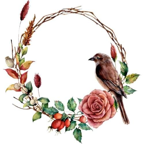 Stained Glass Bird Hanging Decor Window Spring Birds And Flower Hanging Pendant Home Garden Ornament For Good Luck