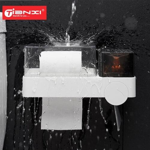 TIANXI Toilet Paper Roll Holder Dispenser with Storage, water-proof, easy install without drilling