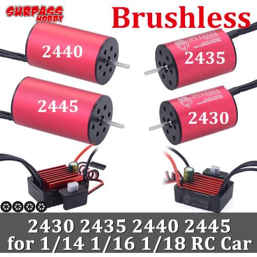 Surpass Hobby Brushless Motor 2430 2435 2440 2445 25A ESC 35A for 1/14 1/16 1/18 RC Car Drift 370 280 290 Wltoys A959 Truck ZD