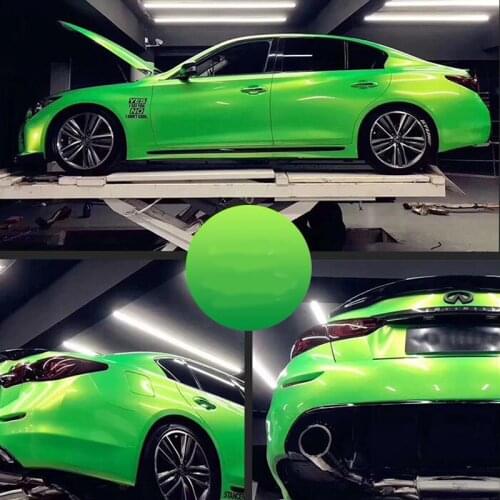 Pearlescent Apple Green Vinyl Wraps Stickers Sheets Motorbike Car Interior Styling Decals Sticker Glossy Film Roll