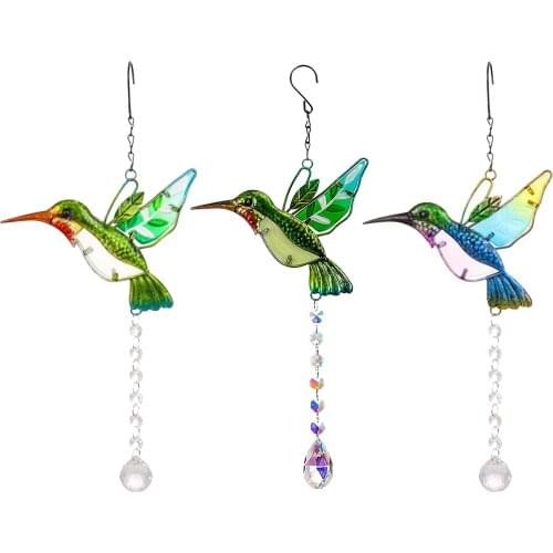 Hummingbird Crystal Home Hanging Ornaments Rainbow Maker Gifts