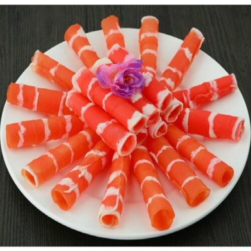 Pvc Simulation Beef Mutton Roll Artificial Foods Model Cabinet Restaurant Hotel Dining Room Props Fake Food Toys 6pc/set