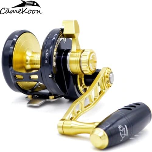 CAMEKOON HU50 Lever Drag Casting Fishing Reel Max Drag 35kg 9+2 BBs 5.3:1 High Speed Saltwater Slow Jigging Reel