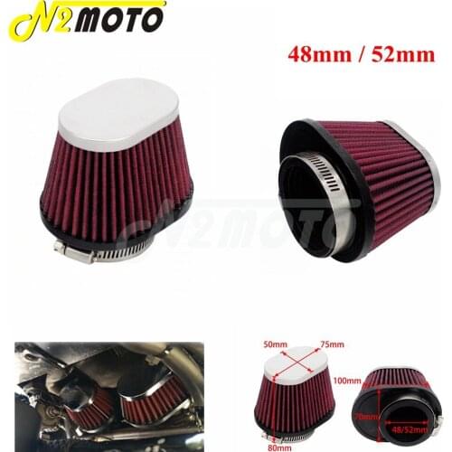 Conical Style 48mm 52mm Inlet Pit Bike Motorcycle Engine Air Filter Cleaner Universal For Kawasaki Honda Yamaha Street Bike ATV