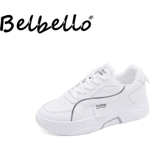 Belbello White shoes female students hot sell Sneakers Breathable Versatile Taking snapshots for womens shoes Casual shoes
