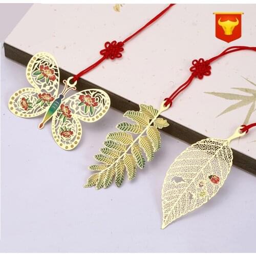 Cute Metal Butterfly Bookmark Kawaii Hollow Leaves Bookmark for Books Teacher Gift School Office Supplies Student Stationery
