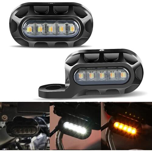 Mini Motorcycle LED turn signal indicator Light daytime running light intermitentes moto For Harley Sportster 883 1200 2004-2020