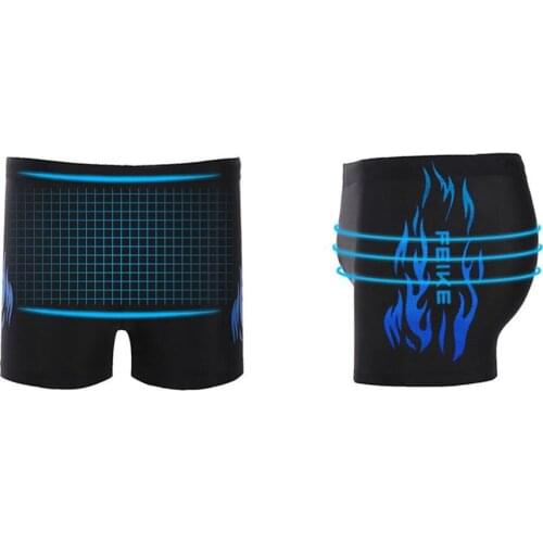 Men Swimsuits Quick-dry Swimming Trunks Adjustable Drawstring Jammer Swimwear Bathing Suits With Swim Cap