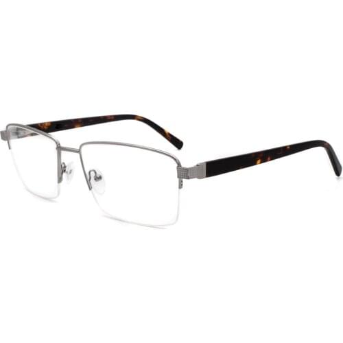New Business Casual Men Big-Size Half Rimless Spectacles Gentleman Fashion Metal Eyewear MSG7136