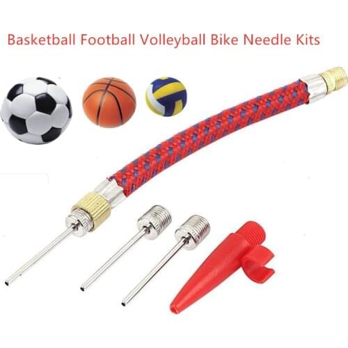 1 Set Inflating Needle Kits Needle Hose Sports Bike Tire Tube Ball Basketball Football Volleyball Inflator Kit Air Pump Tool