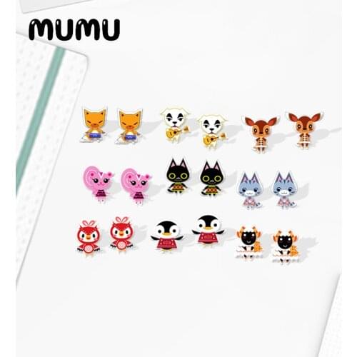 2020 New Animal Crossing Stud Earring Cute Animals Resin Epoxy Handmade Jewelry Gifts You