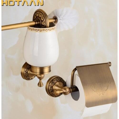 New Free shipping,solid brass Bathroom Accessories Set,toilet brush holder,Paper Holder,bathroom sets,antique brass HT-812600