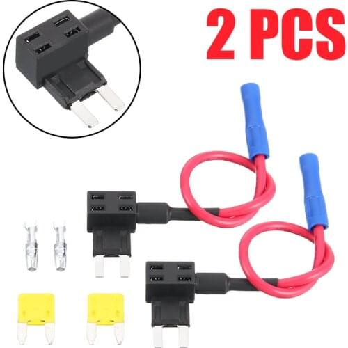 2pcs/set 12V Fuse Add A Circuit Piggy Back Fuse Tap Blade Fuse Holder with 20A Standard Blade Fuse Film